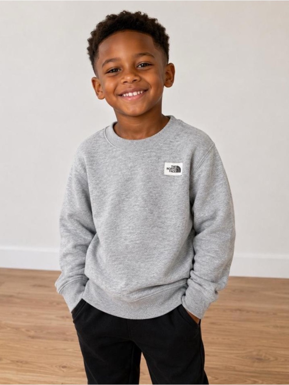 The North Face Gray Crew Sweatshirt for Kids
